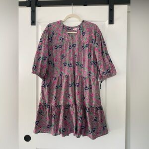 Sundry Pink and Blue Floral Mini Dress